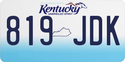 KY license plate 819JDK