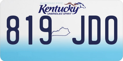 KY license plate 819JDO