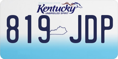 KY license plate 819JDP