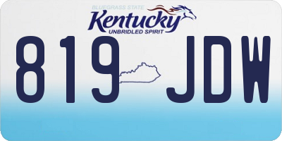 KY license plate 819JDW