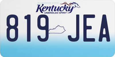 KY license plate 819JEA