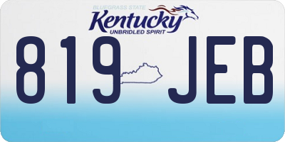 KY license plate 819JEB