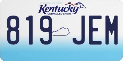 KY license plate 819JEM