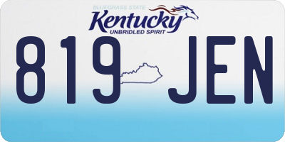 KY license plate 819JEN