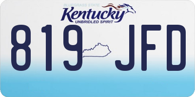 KY license plate 819JFD