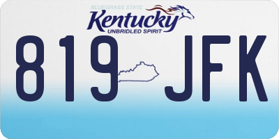 KY license plate 819JFK