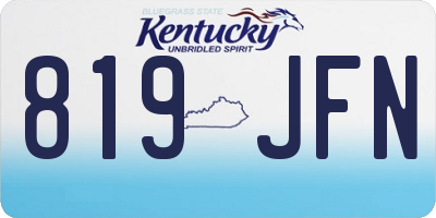 KY license plate 819JFN