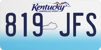 KY license plate 819JFS