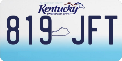 KY license plate 819JFT