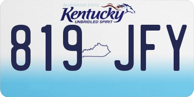 KY license plate 819JFY