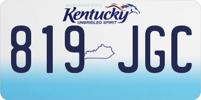 KY license plate 819JGC