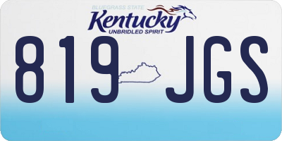 KY license plate 819JGS