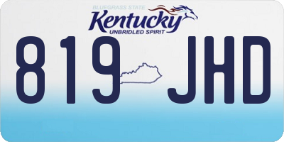 KY license plate 819JHD