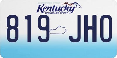 KY license plate 819JHO
