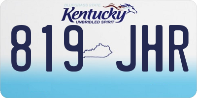 KY license plate 819JHR