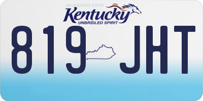 KY license plate 819JHT