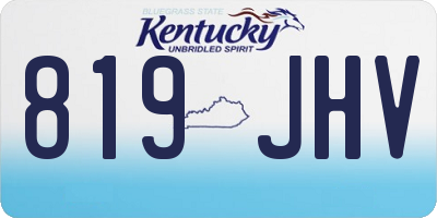 KY license plate 819JHV