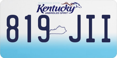 KY license plate 819JII