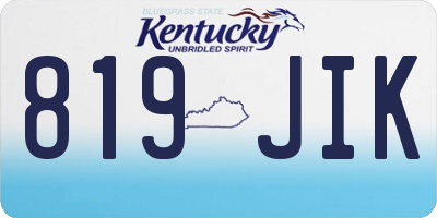 KY license plate 819JIK
