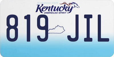 KY license plate 819JIL
