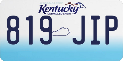 KY license plate 819JIP