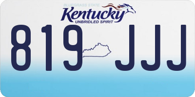 KY license plate 819JJJ