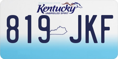 KY license plate 819JKF