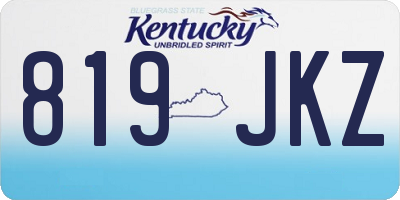 KY license plate 819JKZ