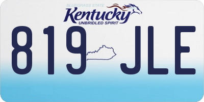 KY license plate 819JLE