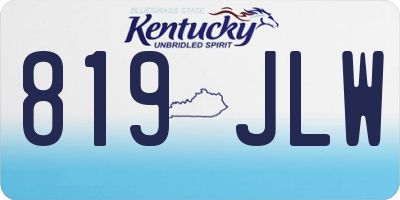 KY license plate 819JLW