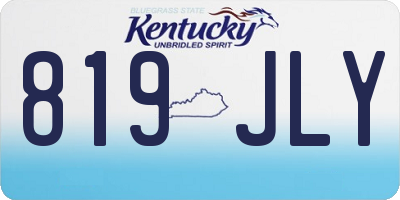 KY license plate 819JLY