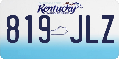 KY license plate 819JLZ