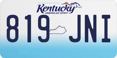 KY license plate 819JNI