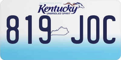 KY license plate 819JOC