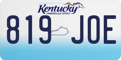 KY license plate 819JOE