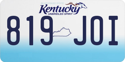 KY license plate 819JOI