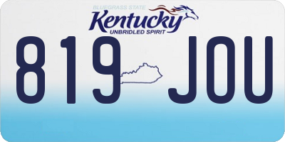 KY license plate 819JOU