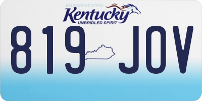 KY license plate 819JOV