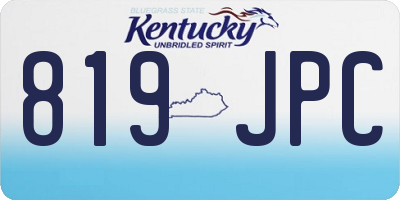 KY license plate 819JPC
