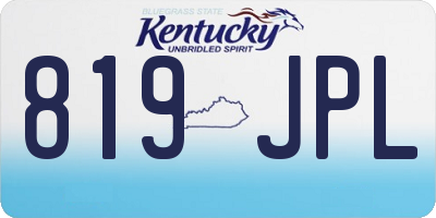 KY license plate 819JPL
