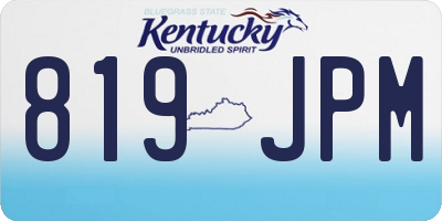 KY license plate 819JPM