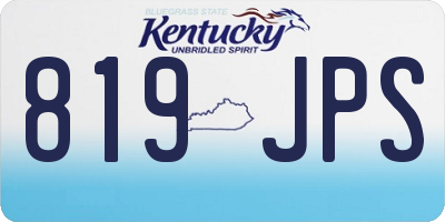 KY license plate 819JPS