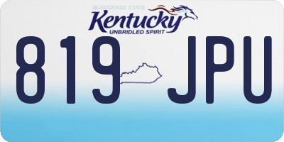 KY license plate 819JPU