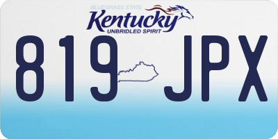 KY license plate 819JPX