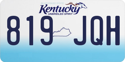 KY license plate 819JQH