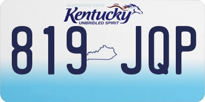 KY license plate 819JQP
