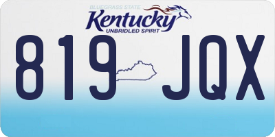 KY license plate 819JQX
