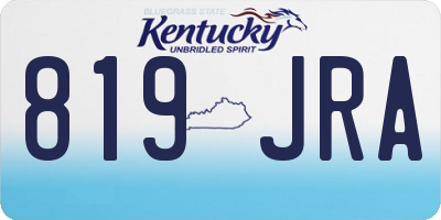 KY license plate 819JRA