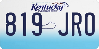 KY license plate 819JRO