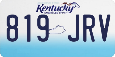 KY license plate 819JRV